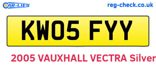 KW05FYY are the vehicle registration plates.