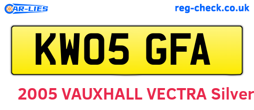 KW05GFA are the vehicle registration plates.