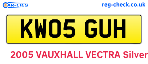 KW05GUH are the vehicle registration plates.