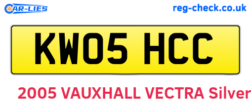 KW05HCC are the vehicle registration plates.