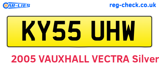 KY55UHW are the vehicle registration plates.