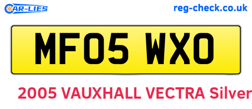 MF05WXO are the vehicle registration plates.