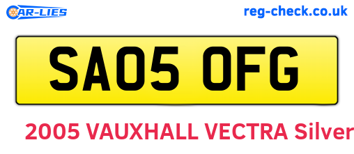 SA05OFG are the vehicle registration plates.