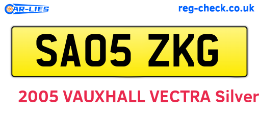 SA05ZKG are the vehicle registration plates.