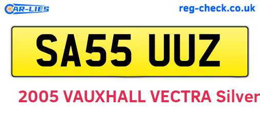 SA55UUZ are the vehicle registration plates.