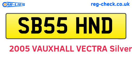 SB55HND are the vehicle registration plates.