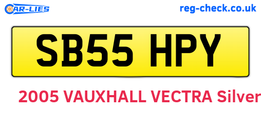 SB55HPY are the vehicle registration plates.