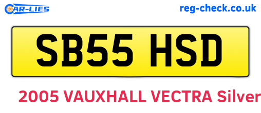 SB55HSD are the vehicle registration plates.