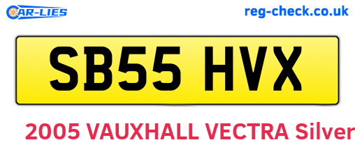 SB55HVX are the vehicle registration plates.