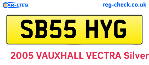 SB55HYG are the vehicle registration plates.