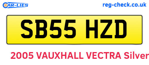 SB55HZD are the vehicle registration plates.