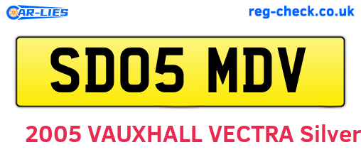 SD05MDV are the vehicle registration plates.