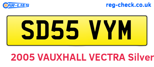 SD55VYM are the vehicle registration plates.