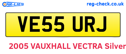 VE55URJ are the vehicle registration plates.