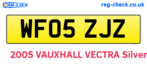 WF05ZJZ are the vehicle registration plates.