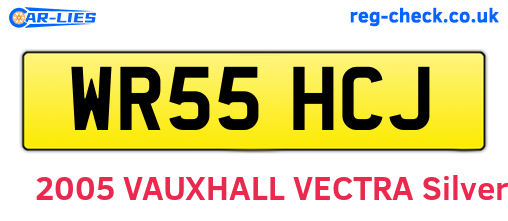 WR55HCJ are the vehicle registration plates.