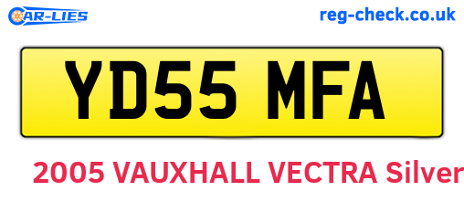YD55MFA are the vehicle registration plates.