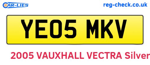 YE05MKV are the vehicle registration plates.
