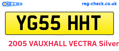 YG55HHT are the vehicle registration plates.