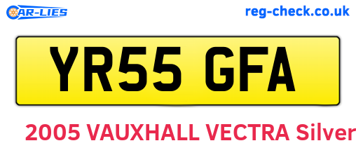 YR55GFA are the vehicle registration plates.