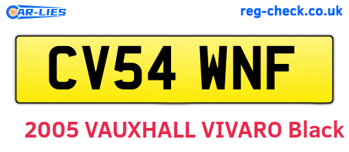 CV54WNF are the vehicle registration plates.