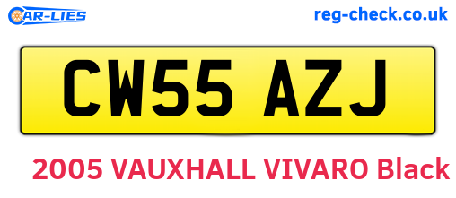 CW55AZJ are the vehicle registration plates.
