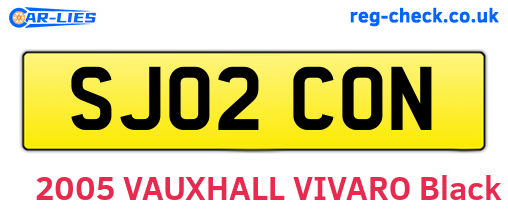SJ02CON are the vehicle registration plates.