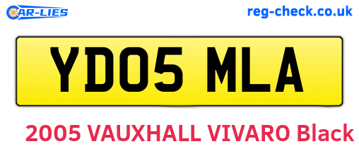 YD05MLA are the vehicle registration plates.