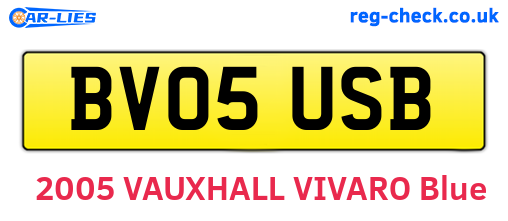 BV05USB are the vehicle registration plates.