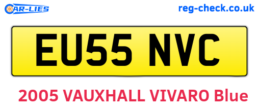 EU55NVC are the vehicle registration plates.