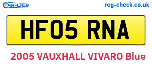 HF05RNA are the vehicle registration plates.