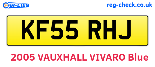 KF55RHJ are the vehicle registration plates.