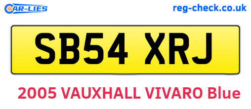SB54XRJ are the vehicle registration plates.