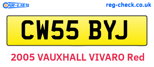CW55BYJ are the vehicle registration plates.