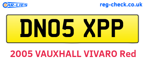 DN05XPP are the vehicle registration plates.