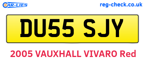 DU55SJY are the vehicle registration plates.