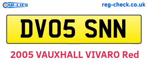 DV05SNN are the vehicle registration plates.