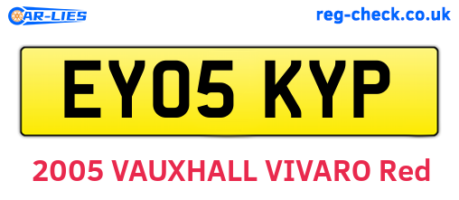 EY05KYP are the vehicle registration plates.