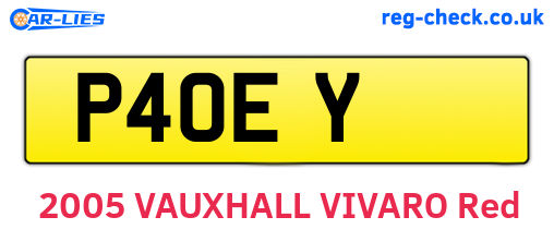 P4OEY are the vehicle registration plates.