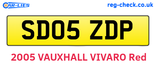 SD05ZDP are the vehicle registration plates.