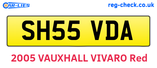 SH55VDA are the vehicle registration plates.
