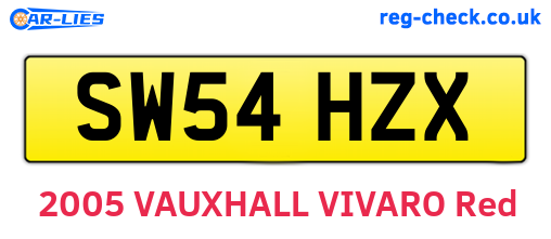 SW54HZX are the vehicle registration plates.