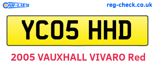 YC05HHD are the vehicle registration plates.