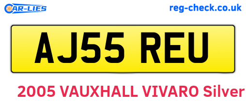 AJ55REU are the vehicle registration plates.