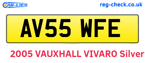 AV55WFE are the vehicle registration plates.