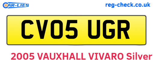 CV05UGR are the vehicle registration plates.