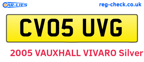 CV05UVG are the vehicle registration plates.