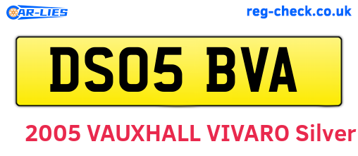 DS05BVA are the vehicle registration plates.