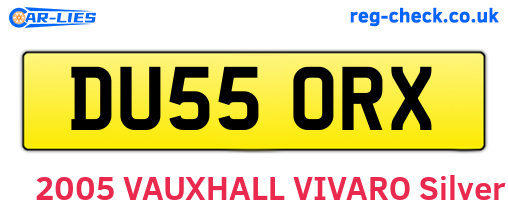 DU55ORX are the vehicle registration plates.