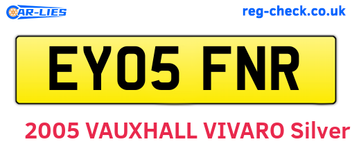 EY05FNR are the vehicle registration plates.